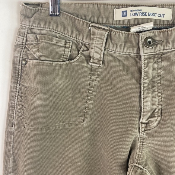 GAP Low Rise Boot Cut Corduroy Jeans Pants Size 10R 1% Spandex - Picture 2 of 13